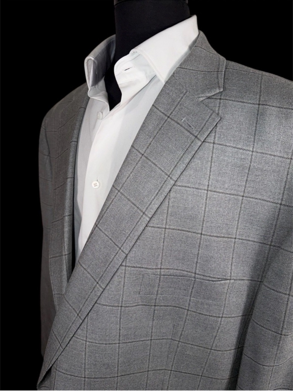 BIG & TALL LAUREN RALPH LAUREN SILK WOOL GRAY WINDOWPANE SPORT COAT SZ 54